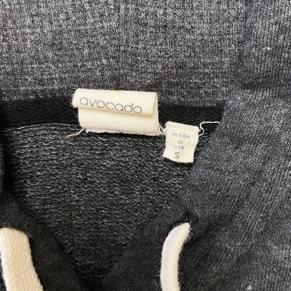 Avocado Active | Grey Atheltic Oversized Cropped Raw Hem Hoodie S - Picture 5 of 11
